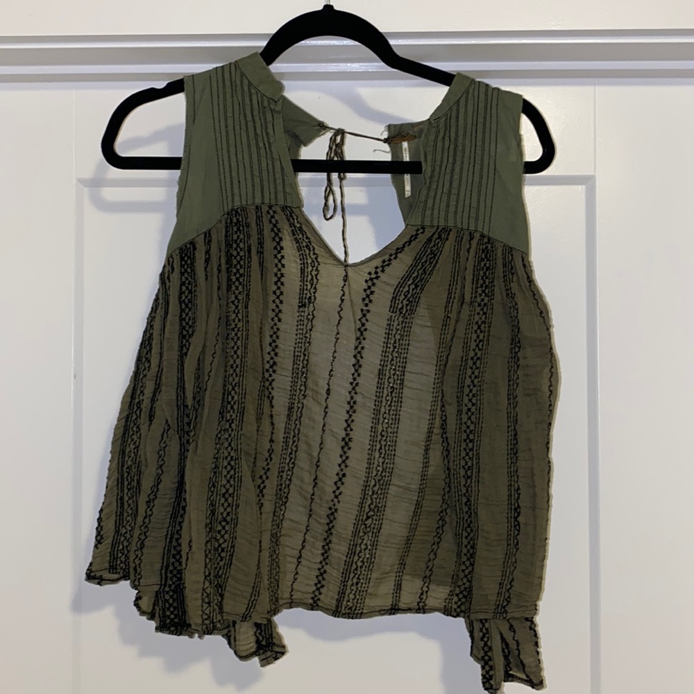 green free people open back top
